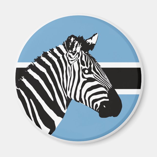 Botswana Zebra Batswana National Animal Flagga Magnet (Framsidan)