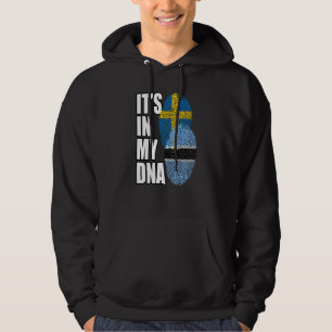 Botswanan och svenska Mix DNA Flagga Heritage Prem Hoodie