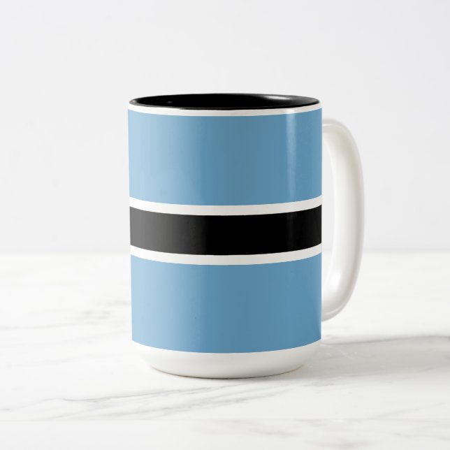 Botswanas flag (Botswana) Två-Tonad Mugg (Framsida höger)