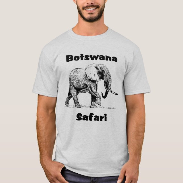Botswansk SafarielefantTshirt Tee (Framsida)