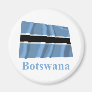 Botswansk vinka flagga med namn magnet