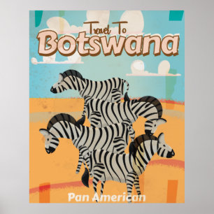 Botswansk vintage resoraffisch poster