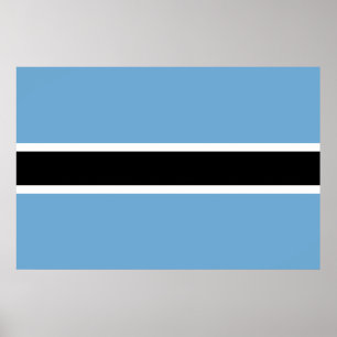 Botswanska Flagga (Botswana) Poster