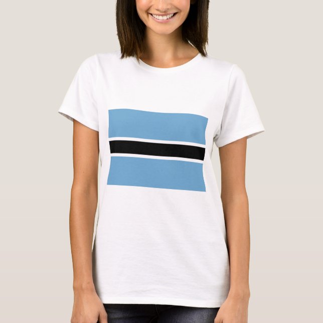 Botswanska Flagga (Botswana) T Shirt (Framsida)