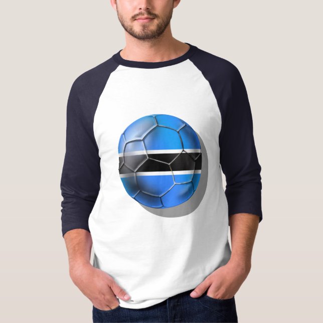 Botswanska skjortor för zebrorfotbollfotboll tee (Framsida)
