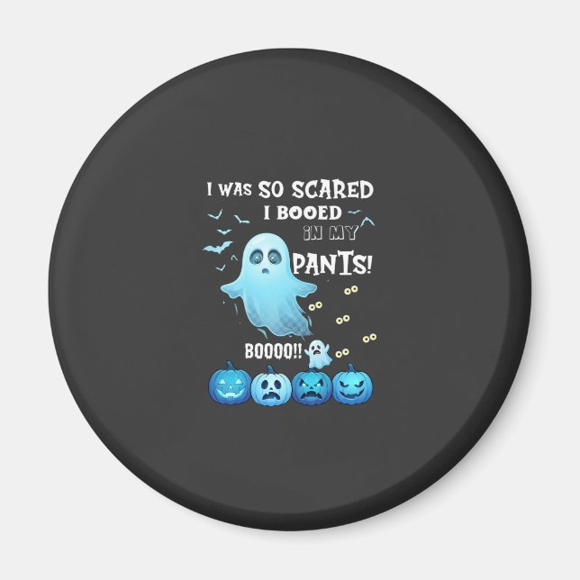 Bottade byxor Halloween spöke Blå pumpor Magnet (Framsidan)