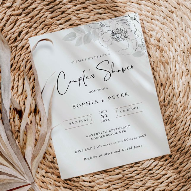 Bottendesign Dubbel Bröllopsdusch Inbjudan (Skapare uppladdad)