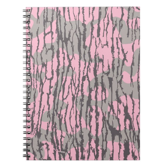 Bottenland Camo Rosa för Kvinnor och Flickor Anteckningsbok (Framsidan)