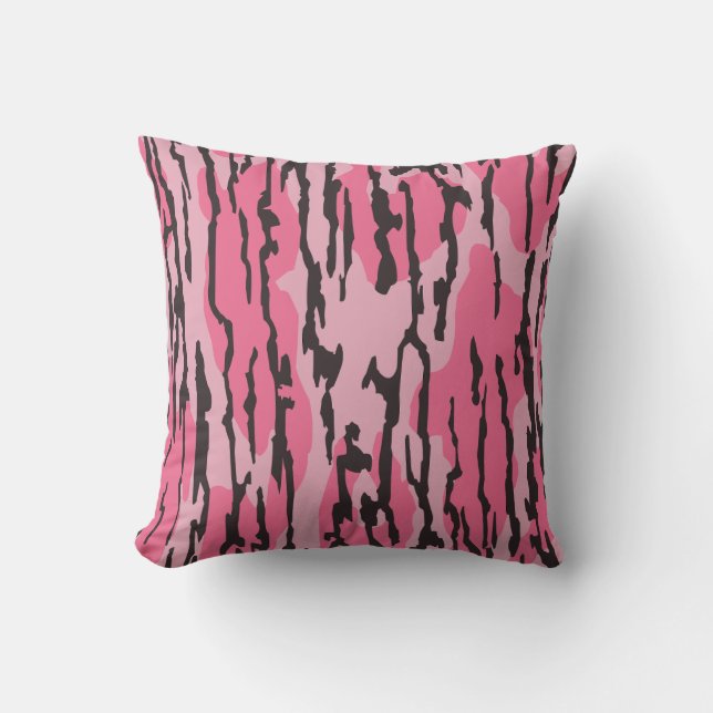 Bottenland Camo Rosa för Kvinnor och Flickor Kudde (Framsida)
