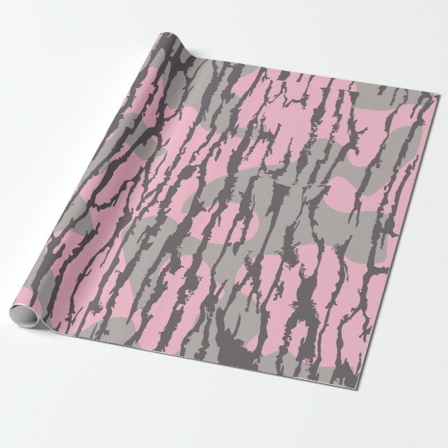 Bottenland Camo Rosa för Kvinnor och Flickor Presentpapper (Utrullad)