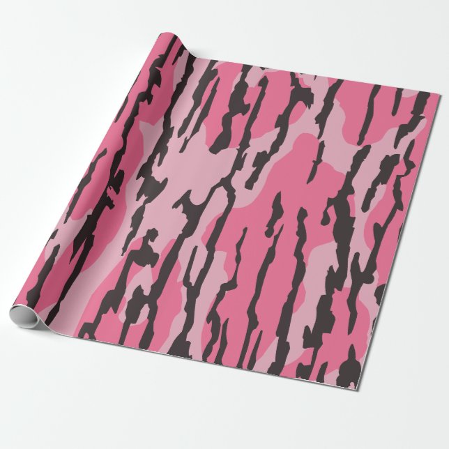 Bottenland Camo Rosa för Kvinnor och Flickor Presentpapper (Utrullad)