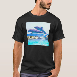 Bottennosdelfiner i Atlanten som bryter mot Vatten T Shirt