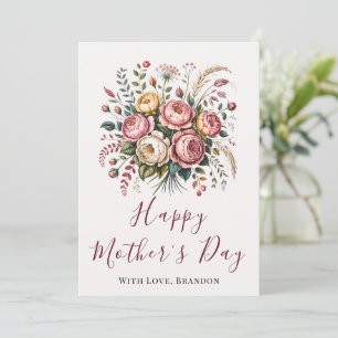 Bottensk Floral Glad Mors Dag Kort