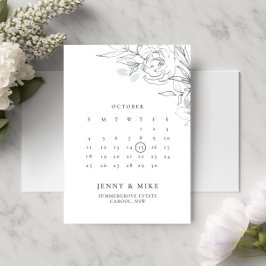 Bottenskaplig Blommig Kalender Spara Datum Inbjuda Inbjudningar