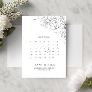 Bottenskaplig Blommig Kalender Spara Datum Inbjuda Inbjudningar