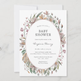 Bottenskaplig Elegant Babyfirande Inbjudan