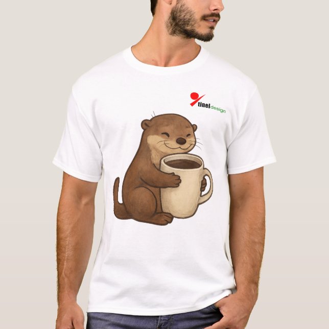 "Bottentott helt besatt av kaffe" T-Shirt | Söt ut (Framsida)