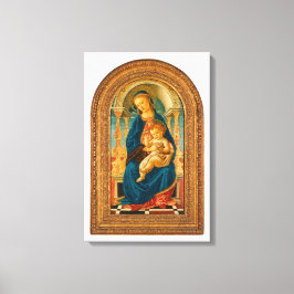 Botticelli (1445-1510) Madonna & Child Enthroned C Canvastryck