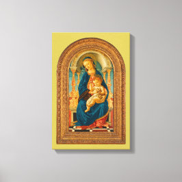 Botticelli (1445-1510) Madonna & Child Enthroned Canvastryck