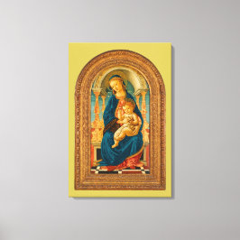 Botticelli (1445-1510) Madonna & Child Enthroned Canvastryck