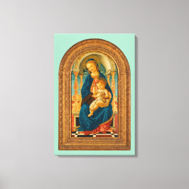 Botticelli (1445-1510) Madonna & Child Enthroned Canvastryck