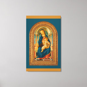 Botticelli (1445-1510) Madonna & Child Enthroned Canvastryck