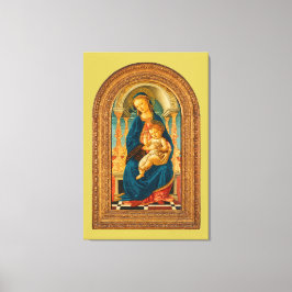 Botticelli (1445-1510) Madonna & Child Enthroned Canvastryck