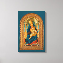 Botticelli (1445-1510) Madonna & Child Enthroned Canvastryck