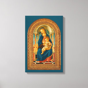 Botticelli (1445-1510) Madonna & Child Enthroned Canvastryck