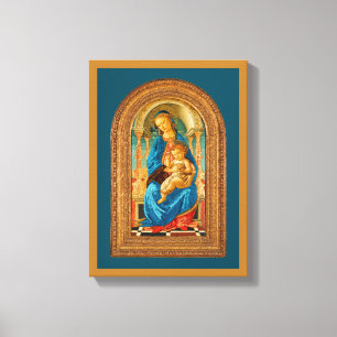 Botticelli (1445-1510) Madonna & Child Enthroned Canvastryck