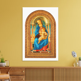 Botticelli (1445-1510) Madonna & Child Enthroned Canvastryck