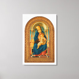 Botticelli (1445-1510) Madonna & Child Enthroned Canvastryck