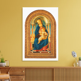 Botticelli (1445-1510) Madonna & Child Enthroned Canvastryck