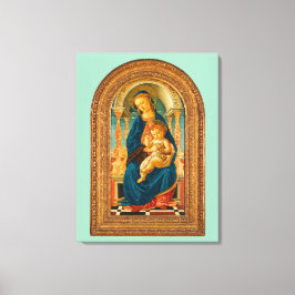 Botticelli (1445-1510) Madonna & Child Enthroned Canvastryck