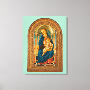 Botticelli (1445-1510) Madonna & Child Enthroned Canvastryck