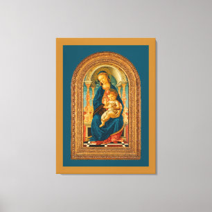 Botticelli (1445-1510) Madonna & Child Enthroned Canvastryck