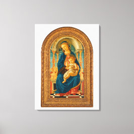 Botticelli (1445-1510) Madonna & Child Enthroned Canvastryck