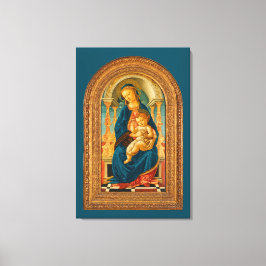 Botticelli (1445-1510) Madonna & Child Enthroned Canvastryck
