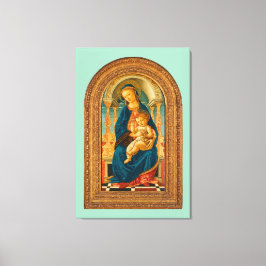 Botticelli (1445-1510) Madonna & Child Enthroned Canvastryck