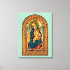 Botticelli (1445-1510) Madonna & Child Enthroned Canvastryck