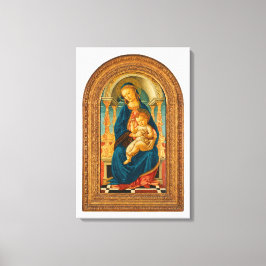 Botticelli (1445-1510) Madonna & Child Enthroned Canvastryck
