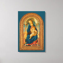 Botticelli (1445-1510) Madonna & Child Enthroned Canvastryck
