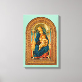 Botticelli (1445-1510) Madonna & Child Enthroned Canvastryck