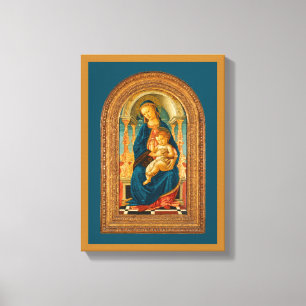 Botticelli (1445-1510) Madonna & Child Enthroned Canvastryck