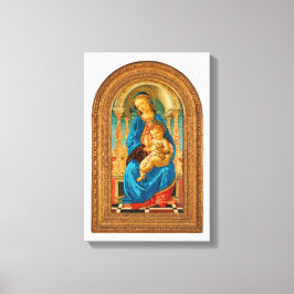 Botticelli (1445-1510) Madonna & Child Enthroned Canvastryck