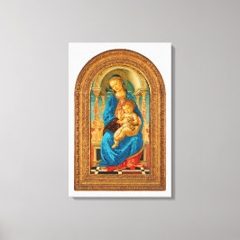 Botticelli (1445-1510) Madonna & Child Enthroned Canvastryck