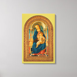 Botticelli (1445-1510) Madonna & Child Enthroned Canvastryck