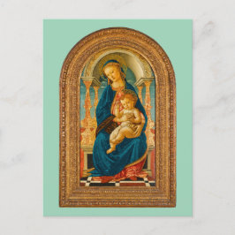 Botticelli (1445-1510) Madonna & Child Enthroned Helg Vykort