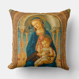 Botticelli (1445-1510) Madonna & Child Enthroned Kudde