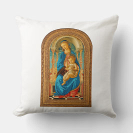 Botticelli (1445-1510) Madonna & Child Enthroned Kudde